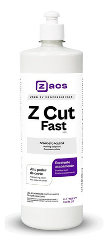 Composto Polidor De Corte Z Cut Fast 1 Litro Zacs