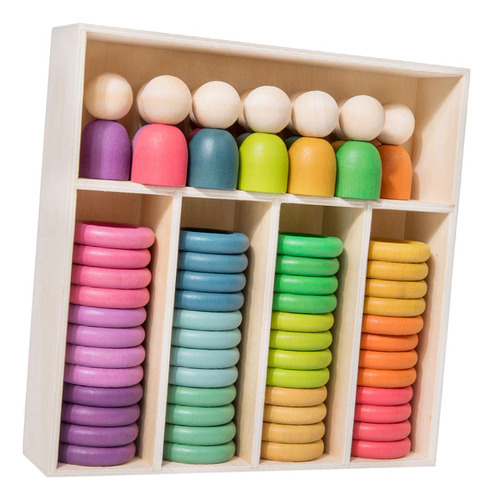 Rainbow Matching Building Blocks Fine Motor Skill Montessori