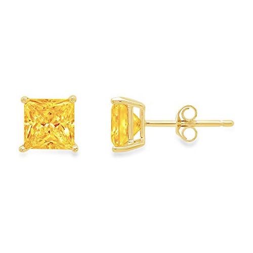 Pendientes De Citrino Amarillo 18k 0.6 Ct Vvs1