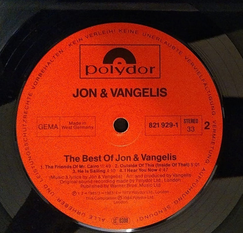 Lp Jon Vangelis The Best Importado
