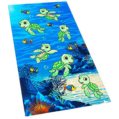 Toalla De Playa   Turtles, 28 X 51 Pulgadas (70 X 130 C...