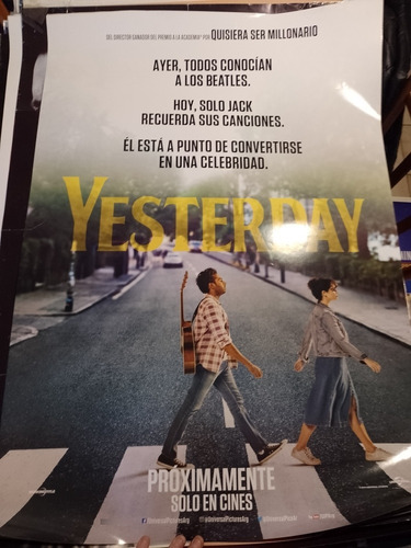 Yesterday Danny Boyle The Beatles Póster La Plata (Usado)