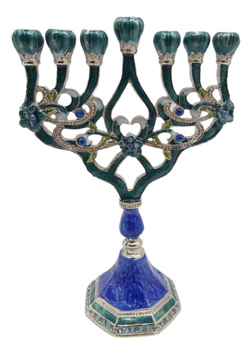 Candelabro Retro De Menorah Pintado A Mano Candelabro Judío