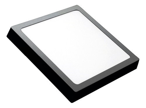 Plafon Led Marco Negro 18w Cuadrado Luz Calida