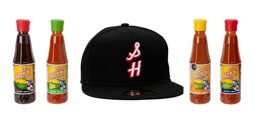 Imagen 1 de 8 de Kit Salsa Huichol Con 4 Botellas Y Gorra Logo Sh