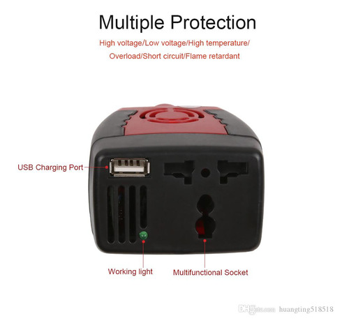 Inversor De Corriente Para Auto De 12v A 220v Usb 150w Power