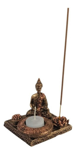 Incensario E Castical Buda Hindu Meditando De Resina E Vela