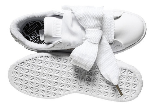 Imagen 4 de 5 de Tenis Puma Clasico Dama Basket Heart Patent Casuales Bco/ng
