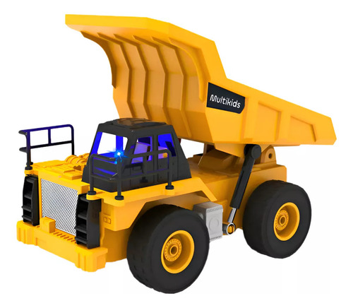 Carro Construção Caminhão Caçamba Controle Remoto Multikids Cor Amarelo