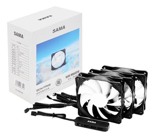 Paquete De 3 Ventiladores De Caja Para Pc, 120 Mm, 4 Pines C