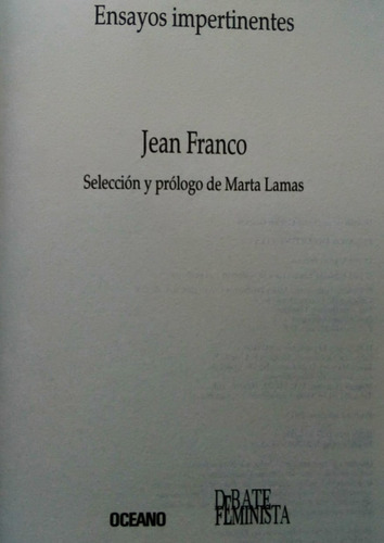 Feminismo Ensayos Impertinentes Jean Franco Oceano