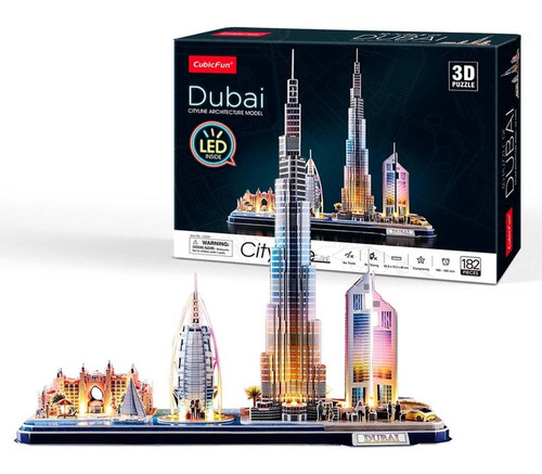 Led Dubai City Line Rompecabezas 3d Cubicfun Puzzle 3d