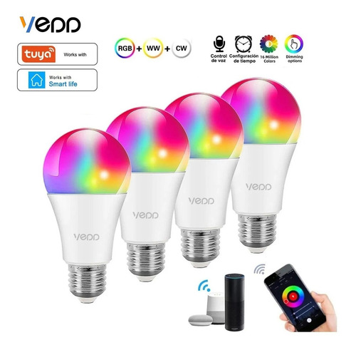 Ampolleta Led E27 Wifi Inteligentes Rgb Iluminacion Hogar