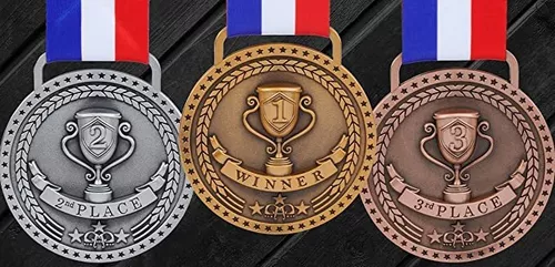 Medallas De Bronce Dorado Y Plateado Para Premios De Trofeo.