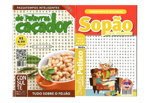 Kit 100 Revistas Caça Palavras