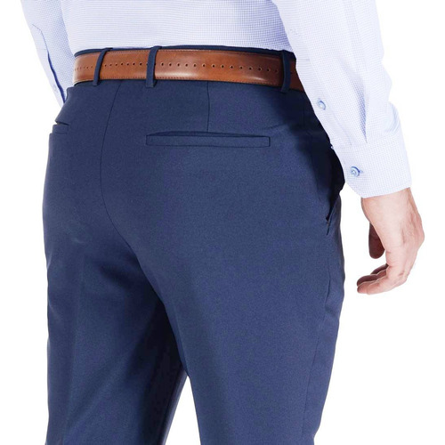 Imagen 3 de 5 de Pantalón Yale Hombre Vestir Liso Sin Pinzas Recto Marquiz