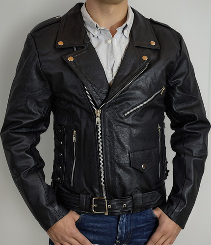 Chamarra De Hombre Bicker/rocker En Piel 100% Original