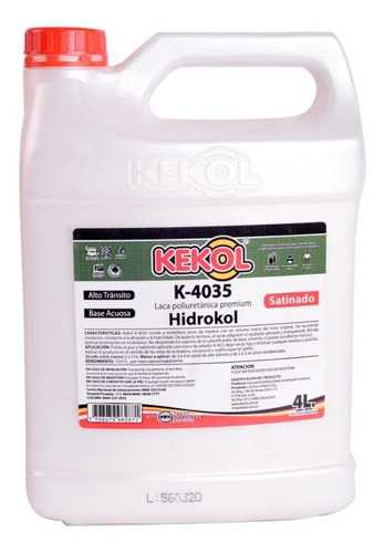 Kekol K4035 Laca Al Agua Hidrolaca Premium Muebles 10 Lts