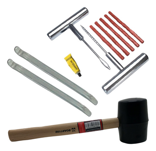 Kit C/ 2 Espátulas 45cm + Martelo Borracha + Reparo C/ Cola
