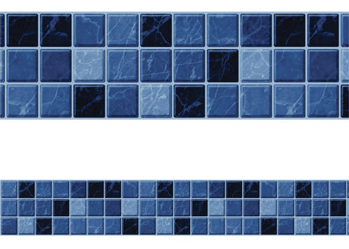 Imagem 2 de 2 de Border Faixa Decorativa Pastilha Azul Autocolante