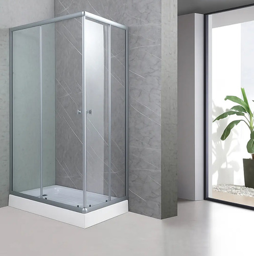 Shower Rectangular Lens 100x80 Cromado Transparente Joytek Transparente Blanco