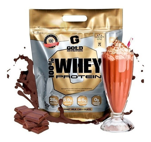 Imagen 1 de 1 de Suplemento en polvo Gold Nutrition Golden Line 100% Whey Protein proteína sabor gourmet milk chocolate en sachet de 2.267kg