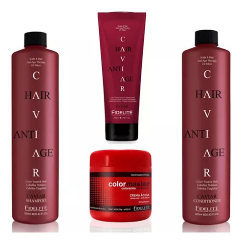 Pack Teñidos Mascara Crema Shampoo Y Acond. Grande Fidelite