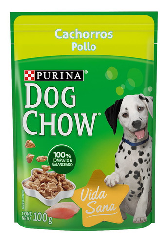 Imagen 1 de 1 de Sobre Dog Chow Vida Sana Cachorro Sabor Pollo 100gr