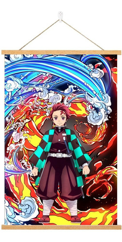 Poster Pergamino Demon Slayer Tanjiro Arte Colorido Anime