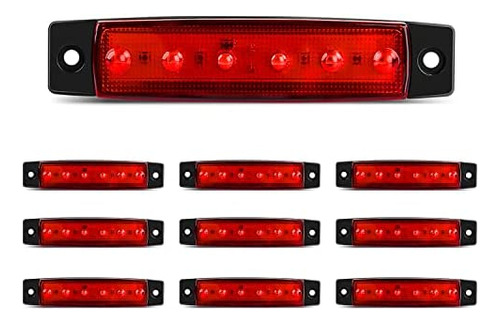 10pcs 3.8 Pulgadas 6 Led Indicador De Marcador Lateral Rojo 