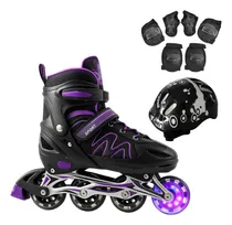 Comprar Patins Roller Inline 4 Rodas Skates Ajustável + Kit Proteção