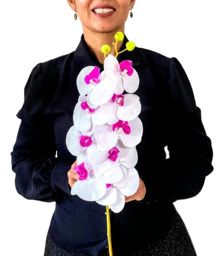 2 X Orquidea Artificial Silicone Siliconada Flores