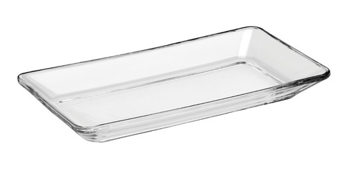 Plato Rectangular Cristal Tempo 24 X 12.7 Cm Crisa Caja 10