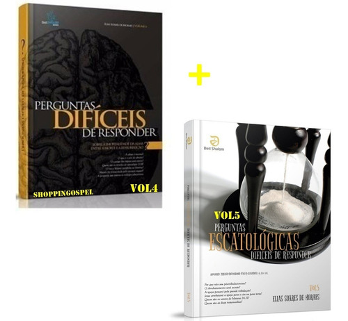 Livro Perguntas Difíceis Vol 4 E Vol 5 Pr Elias Soares Livros Com Perguntas E Respostas Sobre As Curiosidades Bíblicas Capa Dura Edição Luxo