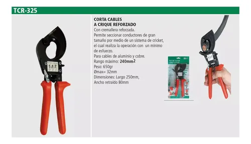 Corta Cable Con Cremallera Crique Hasta 240mm2 Tbcin