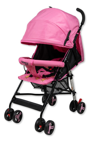 Carriola Para Bebé De Bastón Trendy Kids Zoo Max Reclinable Color Rosa