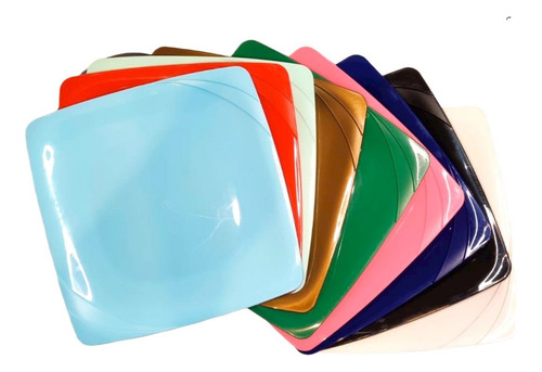15 Platos Plasticos Cuadrados Super Reforzados Por Mayor