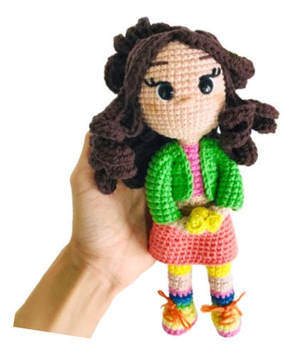 Floricienta Amigurumi Muñeca Tejida A Crochet Muñequita Flor
