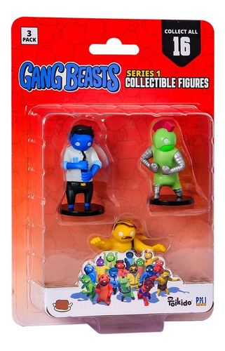 Gang Beast Figura Articulada 6 Cm Pack X 3 Int Gb2020 Pmi