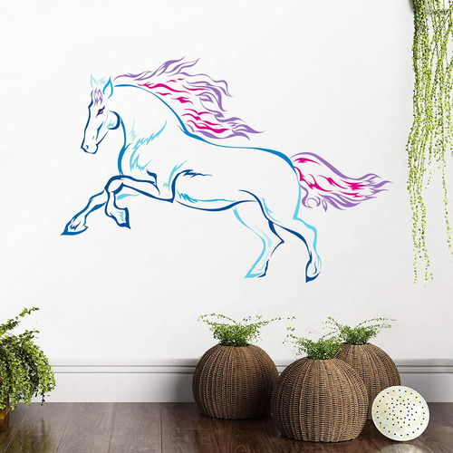 Adhesivo Decorativo Para Pared Diseño Caballo Dormitorio