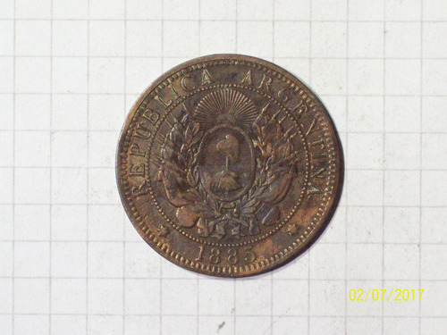 Patacon 2 Centavos 1885 Lindo Estado