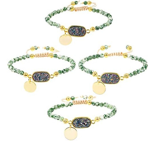 Tumbeelluwa Pulsera De Cuentas De Piedra Facetada De 4 Mm Pa