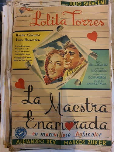 1 Antiguo Afiche De Cine Original- Lolita Torres 598