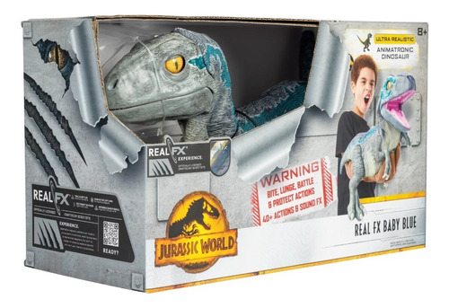 Jurassic World Figura Blue Bebe Realfx Movimiento Real 2022