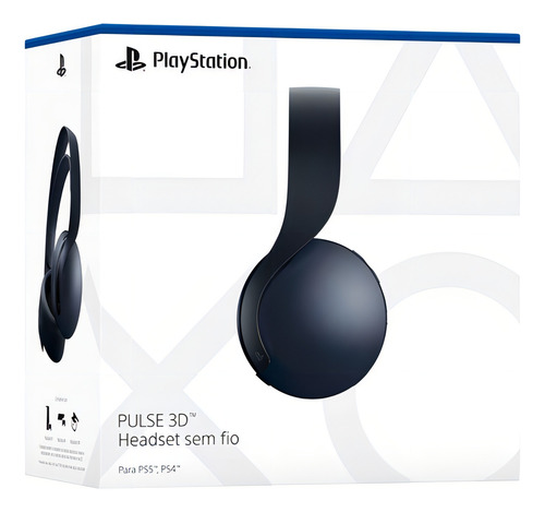 Fones de ouvido sem fio Sony Pulse 3d Midnight Black Ps5, cor preta