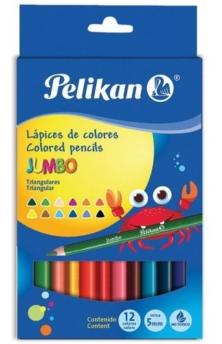 Lapices De Colores Jumbo Triangulares Pelikan 12 Lapices