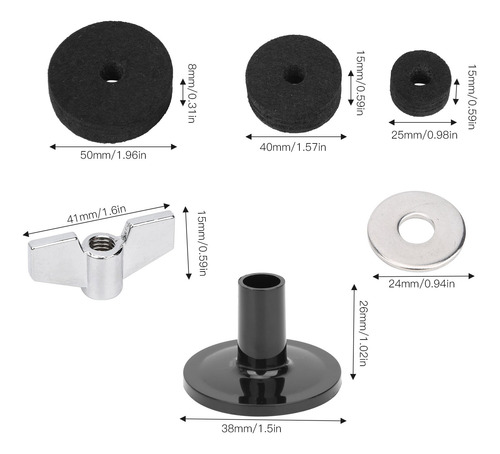 23pcs Kit De Platillo De Almohadilla De Tambor Sin Deslizami