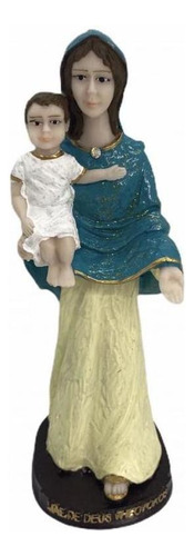 Escultura Mãe De Deus Theotokos Em Resina 17 Cm