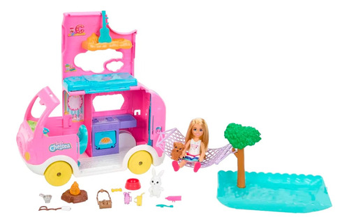 Camioneta Camper Barbie Mattel Chelsea + Accesorio Febo