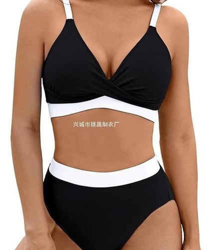 Traje De Baño Tipo Bikini Deportivo De Cintura Alta, Color E